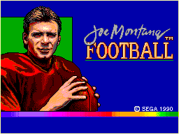 Joe Montana Football (USA, Europe) Title Screen